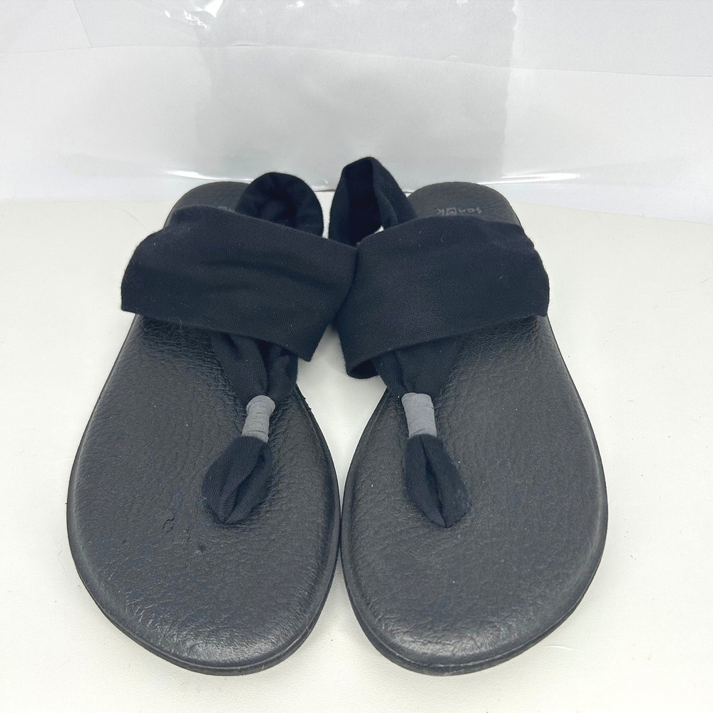 Sanuk Yoga Sling 2 Sandals Size 10 Coastal Grandmother Boho Black